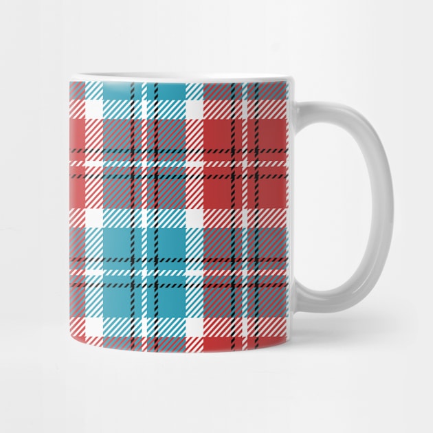 Red And Blue Plaid Pattern by Designoholic